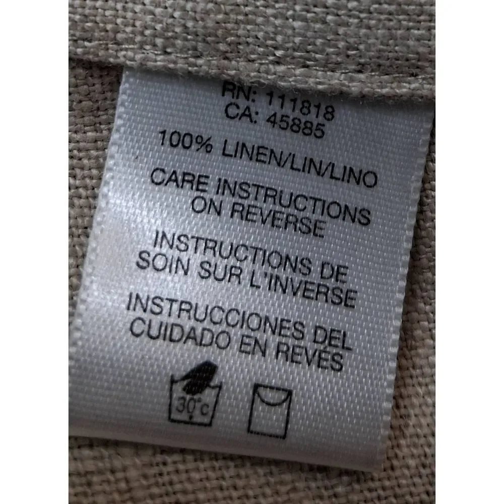 Michael kors womens size 12 wide leg cropped pants 100% linen tan beige - Picture 8 of 9